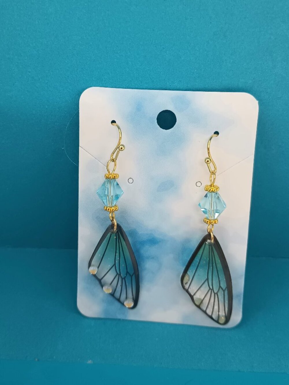 ✨Blue Fairy Butterfly Wing Dangle Earrings – Whimsical Fairycore Sparkle ✨